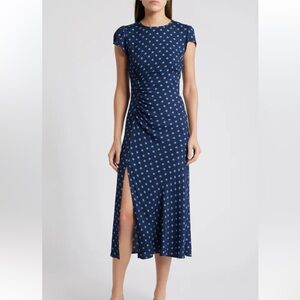 New Reformation Frasier Polka Dot Midi Dress